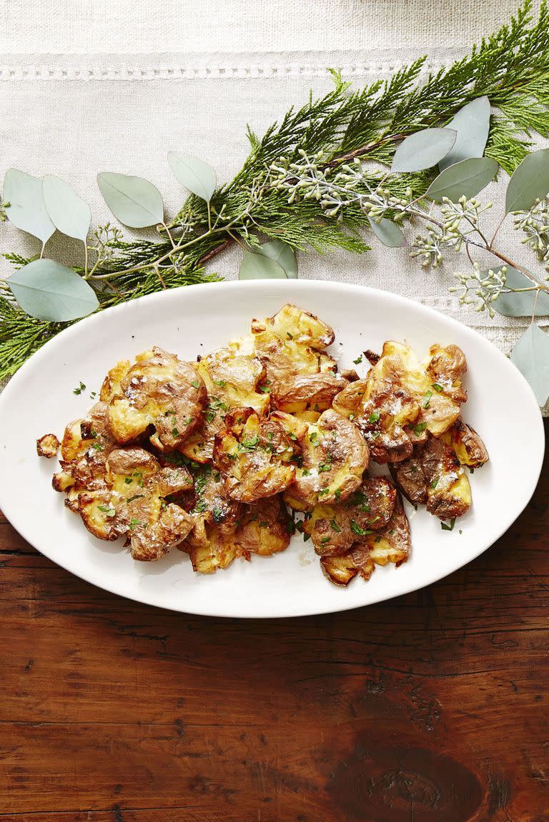 <p>Mashed potatoes who? Smashed potatoes are less common than their mashed cousin, but these buttery, crispy recipes will have you wondering why that is.</p><p><em><a href="https://www.goodhousekeeping.com/food-recipes/a45219/creamy-potato-salad-recipe/" rel="nofollow noopener" target="_blank" data-ylk="slk:Get the recipe for Crispy Golden Smashed Potatoes »;elm:context_link;itc:0;sec:content-canvas" class="link ">Get the recipe for Crispy Golden Smashed Potatoes »</a></em></p><p><strong>RELATED: </strong><a href="https://www.goodhousekeeping.com/food-recipes/g1633/potato-recipes/" rel="nofollow noopener" target="_blank" data-ylk="slk:58 Easy Potato Recipes For Weeknight Dinners, Thanksgiving and More;elm:context_link;itc:0;sec:content-canvas" class="link ">58 Easy Potato Recipes For Weeknight Dinners, Thanksgiving and More</a></p>