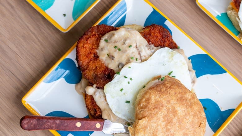 Fried green tomato biscuit