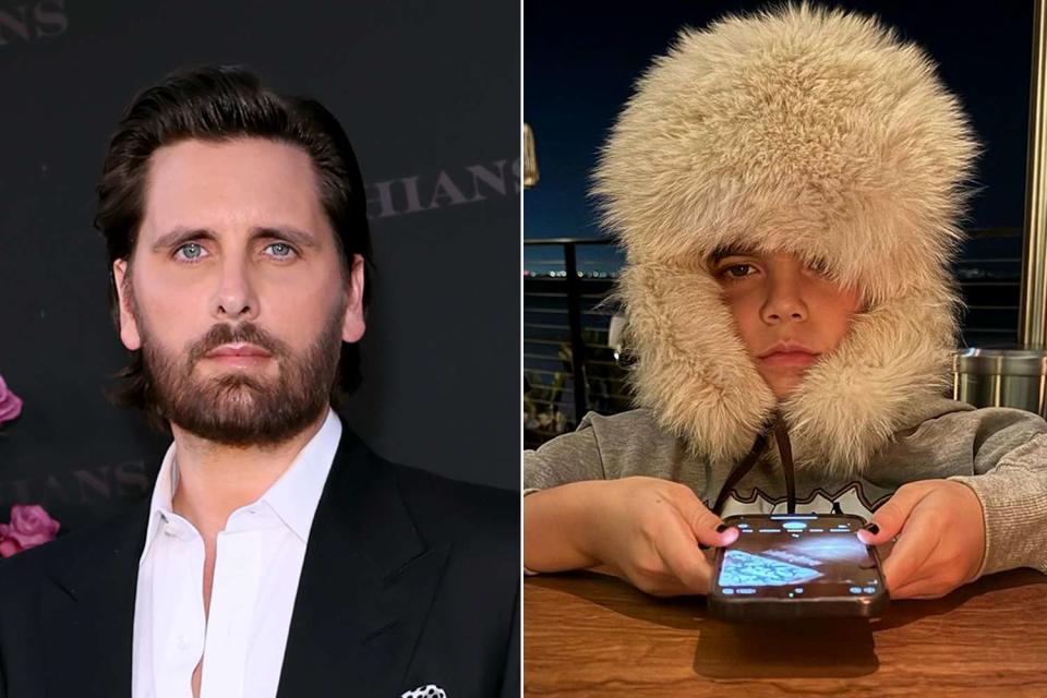 <p>Amy Sussman/WireImage; Scott Disick/Instagram</p> Scott Disick (L), Reign Disick (R)