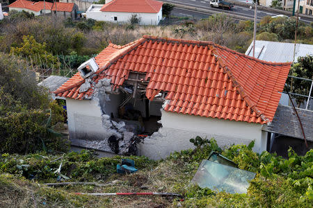 The site of a bus accident is seen in Canico, in the Portuguese Island of Madeira, April 18, 2019. REUTERS/Rafael Marchante