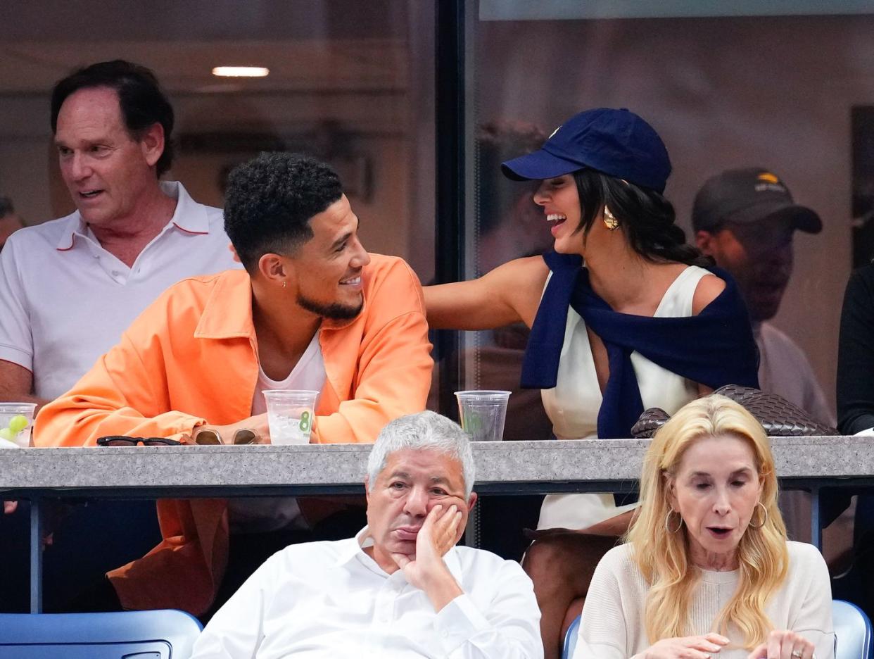 new york, new york september 11 devin booker and kendall jenner attend the 2022 us open championship match at usta billie jean king national tennis center on september 11, 2022 in the flushing neighborhood of the queens borough of new york city photo by gothamgc images
