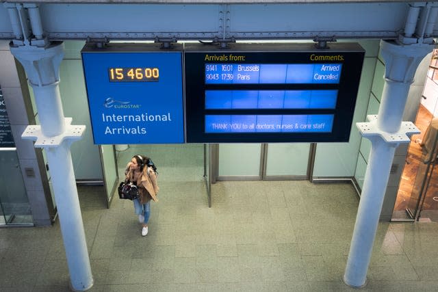 A Eurostar arrivals area