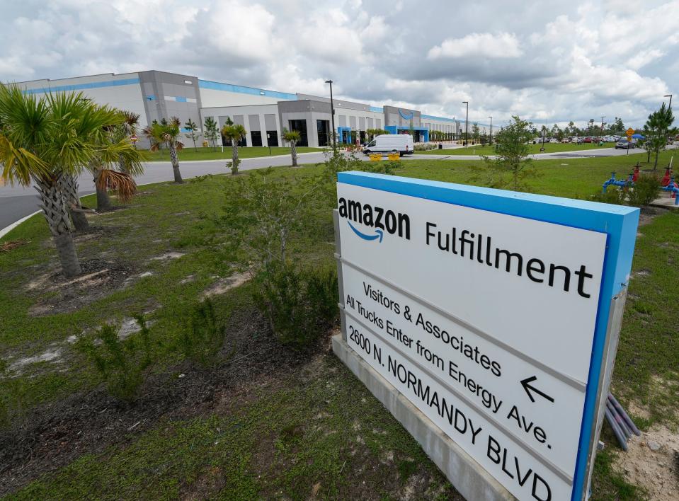 This is one of the entrances to the Amazon fulfillment center at 2600 N. Normandy Blvd. in Deltona. It opened in 2020 and employs more than 1,500 people.