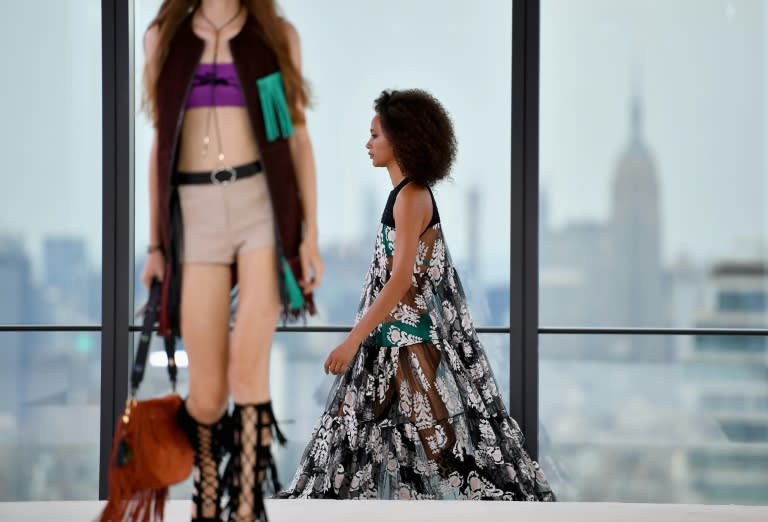 A model walks the runway at the Longchamp Spring/Summer 2019 runway show in New York