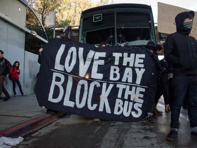 google bus protest