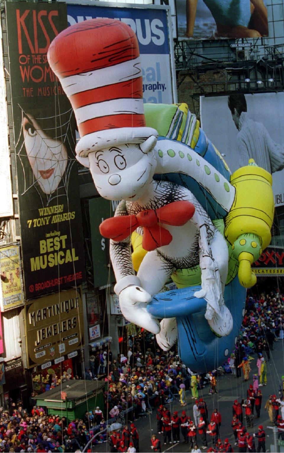 The Cat in the Hat float at the Macy's thanksgiving day parade in 1994