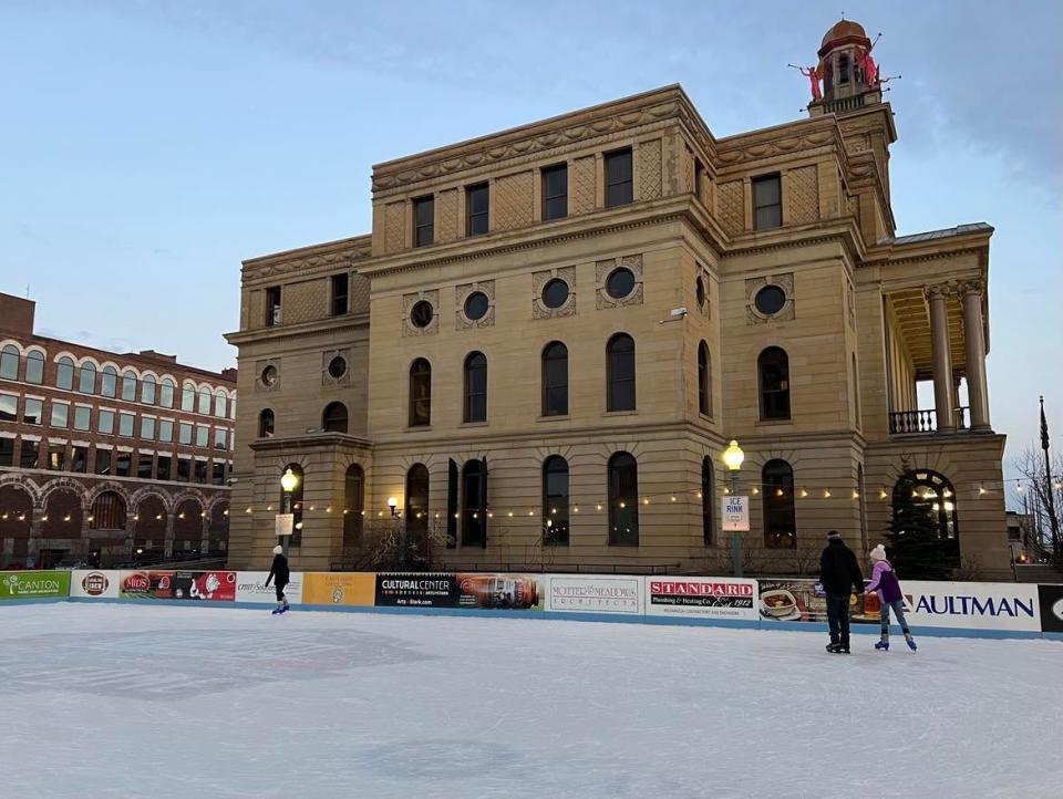 Ice skating is a way to enjoy winter outdoors, including at the Hall of Fame City Ice Rink in downtown Canton.