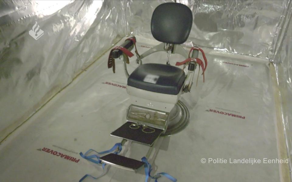 A torture chamber, discovered by Dutch police, allegedly used by criminals to detain and interrogate prisoners - REUTERS