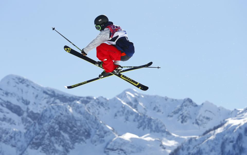 Joss Christensen of the U.S. performs a jump during the men's freestyle skiing slopestyle finals at the 2014 Sochi Winter Olympic Games in Rosa Khutor, February 13, 2014. REUTERS/Lucas Jackson