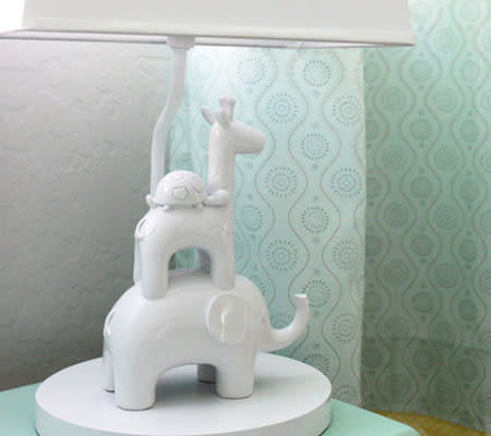 <div class="caption-credit"> Photo by: Project Nursery</div>Fake It Remember, if there's a will there's way - or at least there's spray paint. (This chic, all-white lamp used to be a pink and brown pattern!) <br> <b><i><a href="http://www.disneybaby.com/blog/10-nursery-diy-projects-to-tackle-in-2013/?cmp=ELP|dbaby|lp|YahooShine|Main||011813||10NurseryDIYprojectstotacklein2013|famE|||" rel="nofollow noopener" target="_blank" data-ylk="slk:For more eye-catching finishing touches to add to your baby's nursery, visit Disney Baby!;elm:context_link;itc:0;sec:content-canvas" class="link ">For more eye-catching finishing touches to add to your baby's nursery, visit Disney Baby!</a></i></b> <br> <br>