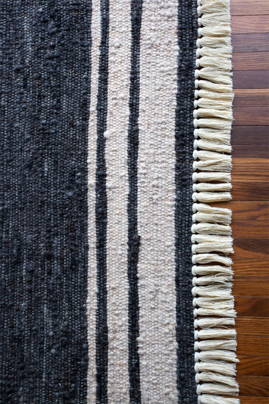 <p>Cuttalossa Alpaca Rug, $495, <a href="http://www.cuttalossa.us/shop/alpaca-rug-black-white" rel="nofollow noopener" target="_blank" data-ylk="slk:cuttalossa;elm:context_link;itc:0;sec:content-canvas" class="link ">cuttalossa</a></p>