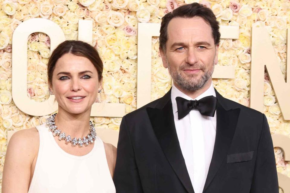 <p>Amy Sussman/Getty</p> Keri Russell and Matthew Rhys attend the 81st Annual Golden Globe Awards at The Beverly Hilton on January 07, 2024 in Beverly Hills, California. 