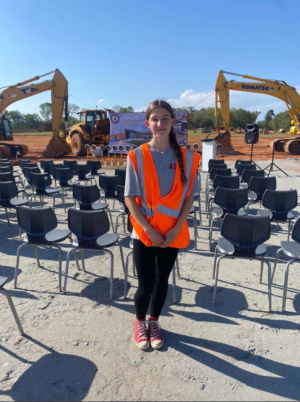 Pendleton High School Sophomore Jada Chastain at ground breaking ceremony