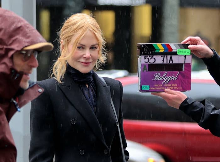 Nicole on set