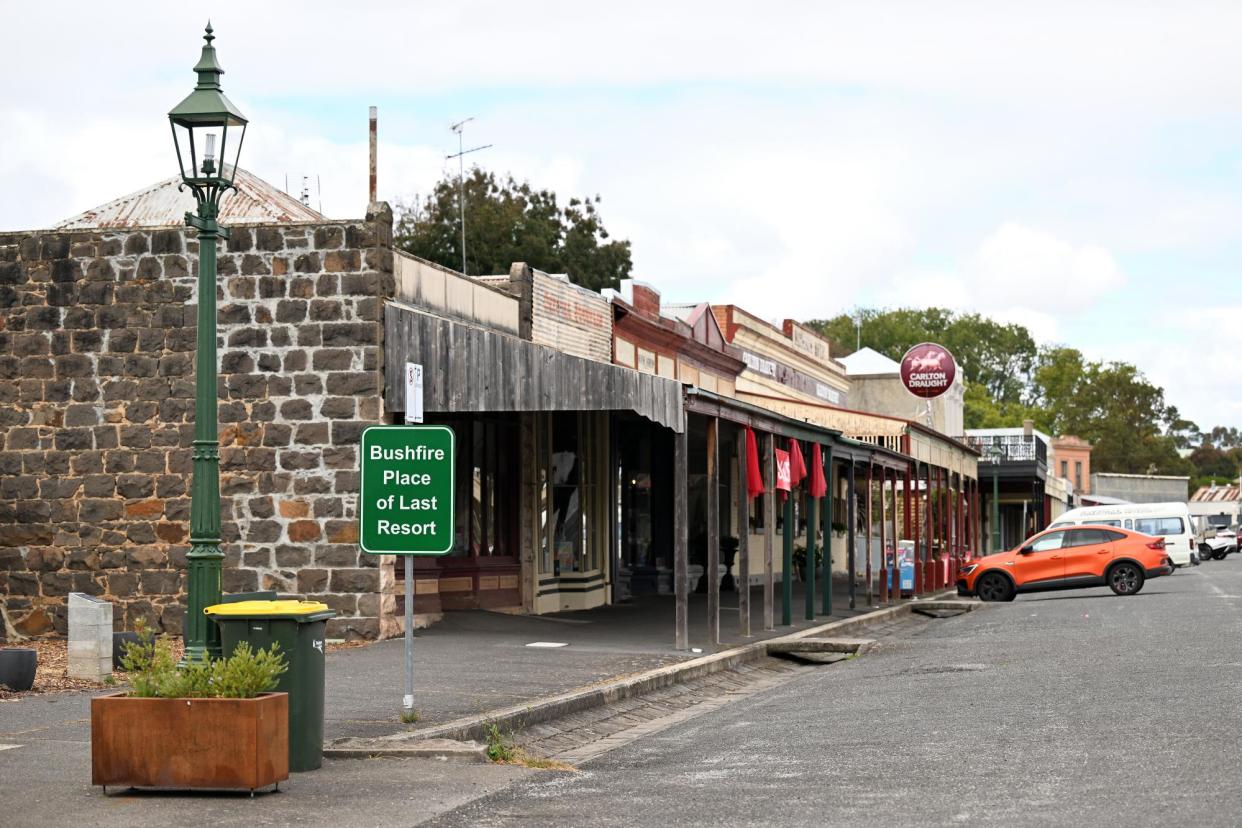 <span>Victoria police say they believe a woman became ill and later died after ingesting a drink at a retreat on Fraser Street in Clunes.</span><span>Photograph: James Ross/AAP</span>