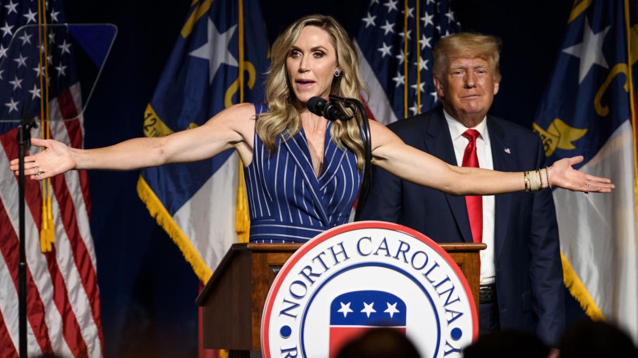 Donald Trump and his daughter in law Lara Trump who keeps saying idiotic things