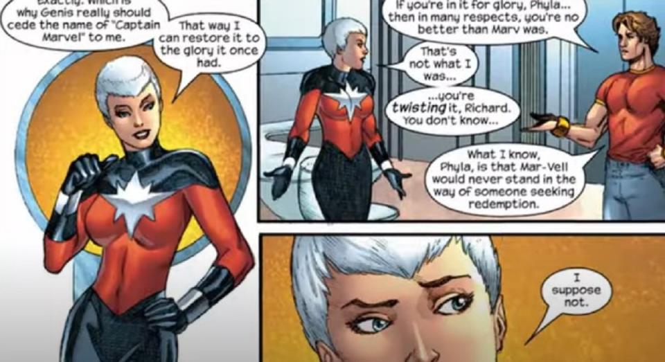 Phyla-Vell makes her case to become the fourth Captain Marvel. 