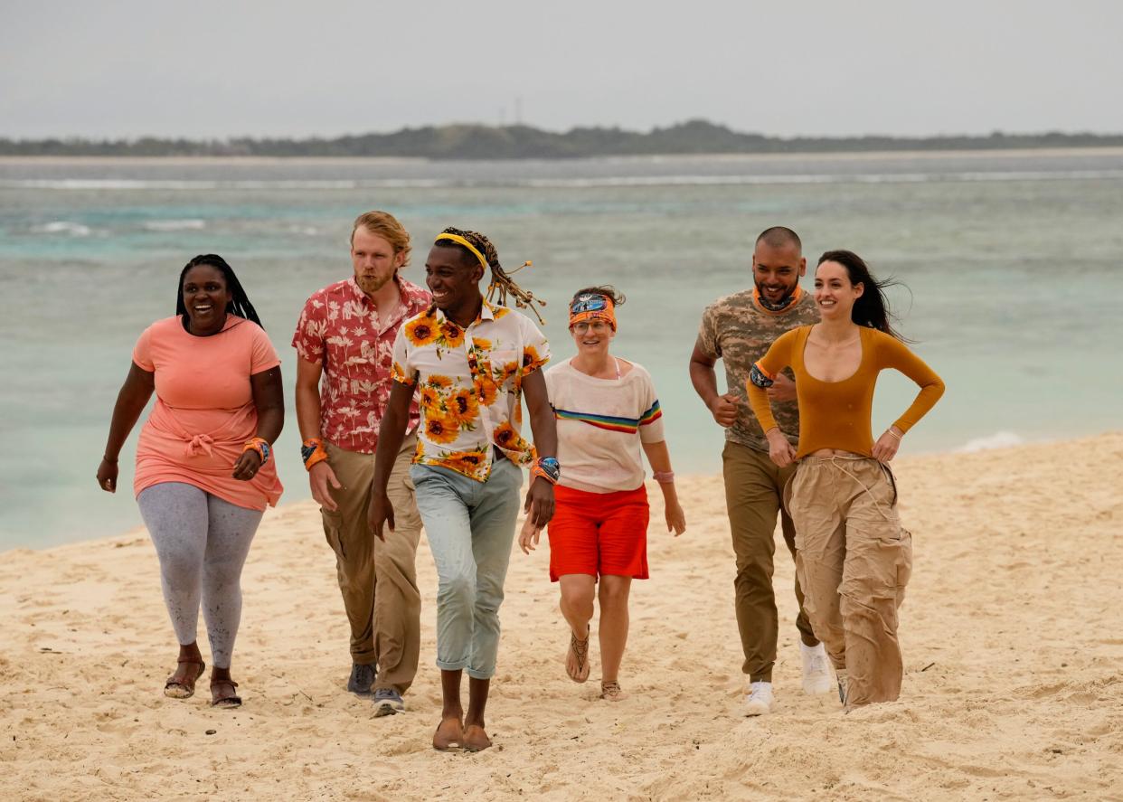 “This is Where the Legends Are Made” – Pictured (L-R): Soda Thompson, Hunter McKnight, Tevin Davis, Liz Wilcox, Randen Montalvo, and Venus Vafa.