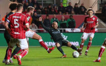 Soccer Football - Carabao Cup Semi Final Second Leg - Bristol City vs Manchester City - Ashton Gate Stadium, Bristol, Britain - January 23, 2018 Manchester City's David Silva shoots at goal REUTERS/Hannah Mckay