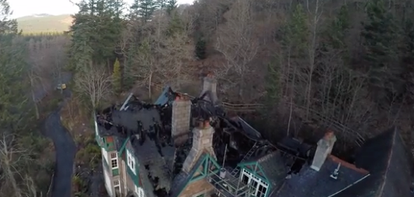 Fire destroys third of historic Scottish hotel