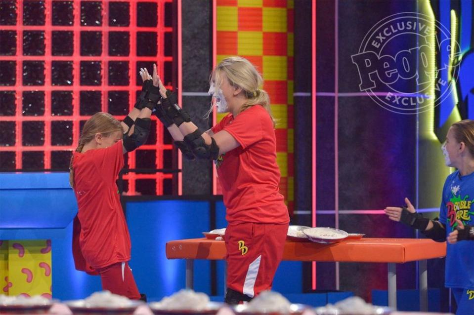 Jamie Lynn Spears and daughter Maddie on <em>Double Dare</em>