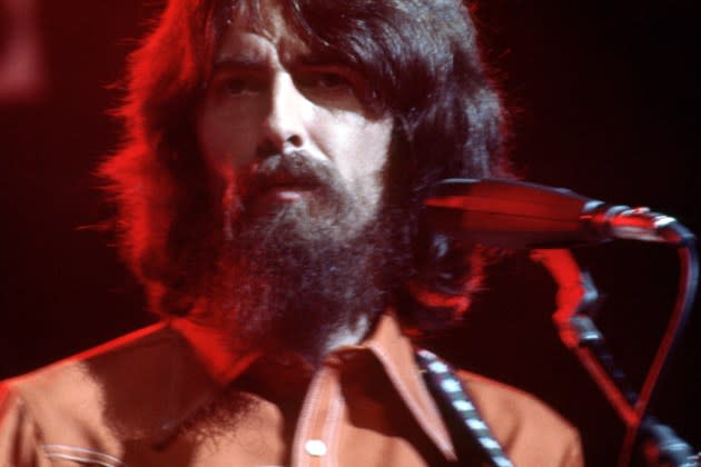 George Harrison at his Concert For Bangladesh on August 1, 1971, at Madison Square Garden in New York.  - Credit: Icon and Image/Getty Images