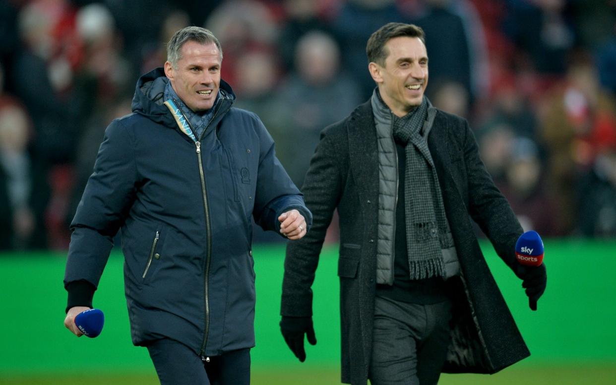 Jamie Carragher and Gary Neville  - EPA REX