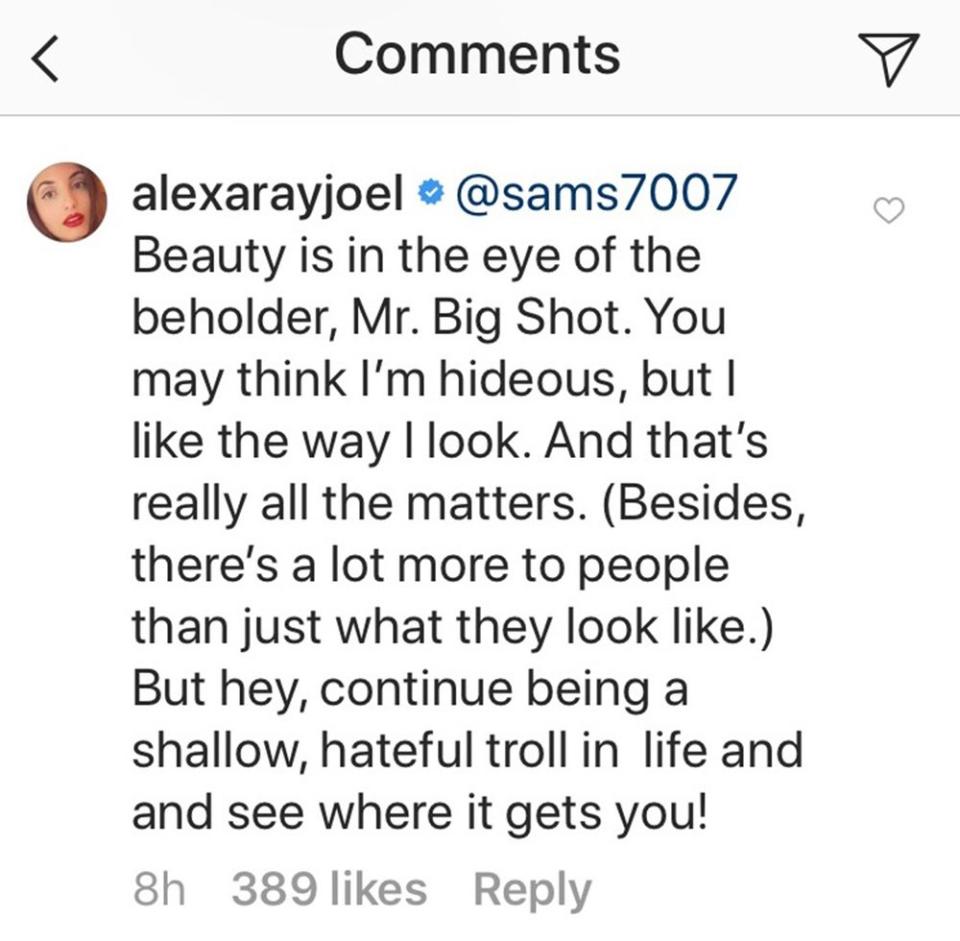 Alexa Ray Joel Claps Back at Instagram Trolls