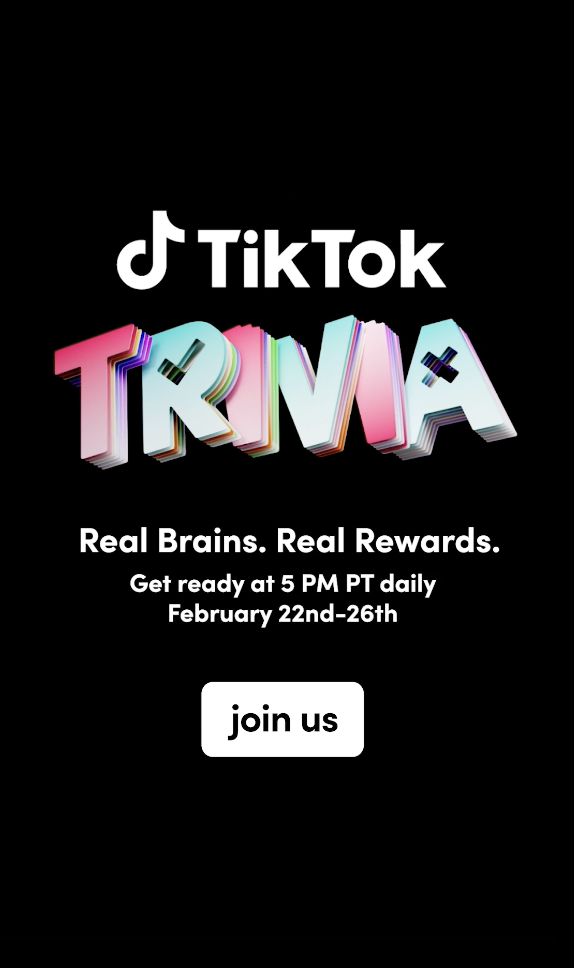 「TikTok Trivia」直播遊戲。   圖：翻攝自抖音臉書