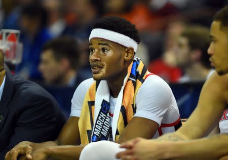 Mar 22, 2019; Columbia, SC, USA; Mississippi Rebels guard Devontae Shuler (2) on the bench during the second half against the Oklahoma Sooners in the first round of the 2019 NCAA Tournament at Colonial Life Arena. Mandatory Credit: Bob Donnan-USA TODAY Sports