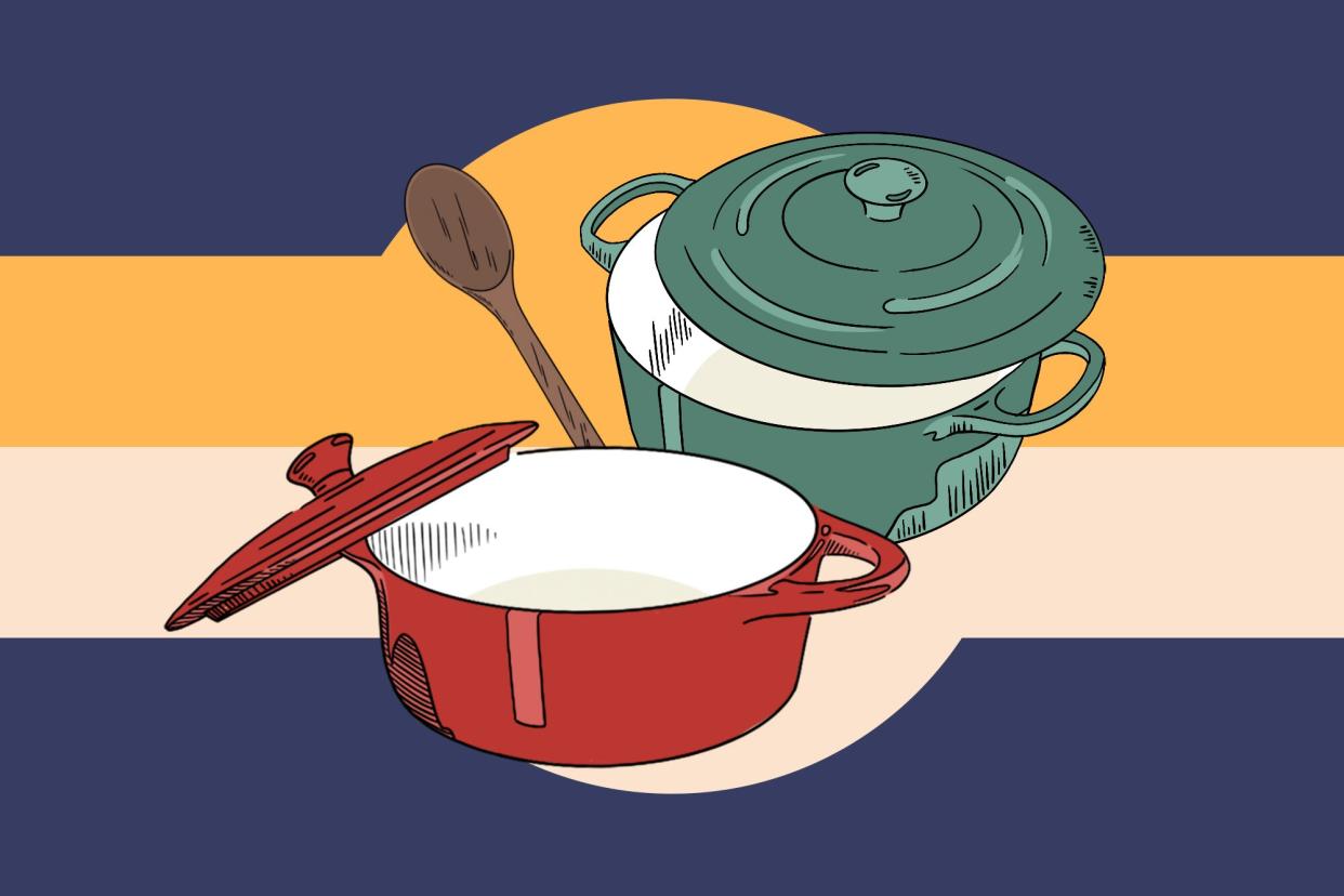 illustration of two dutch ovens