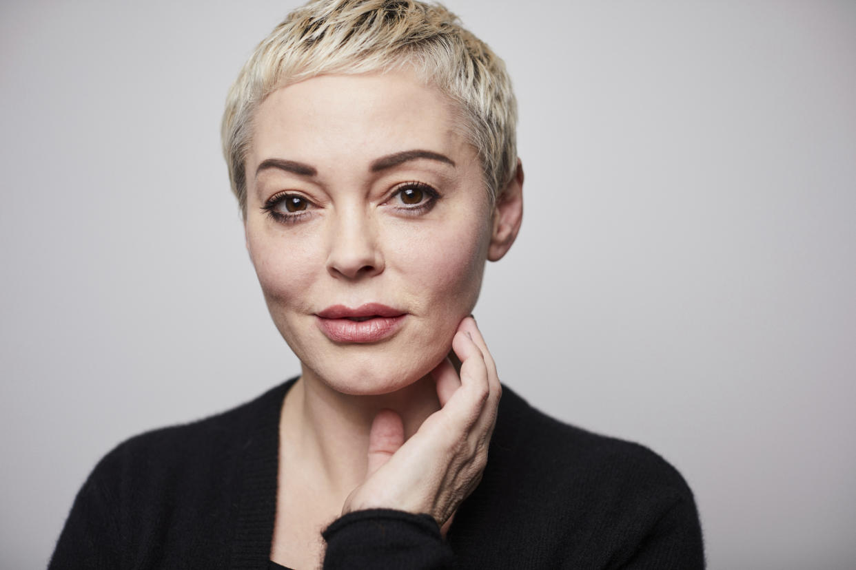 In this Friday, January 3, 2020 photo, Rose McGowan poses for a portrait in New York. (Photo by Matt Licari/Invision/AP)