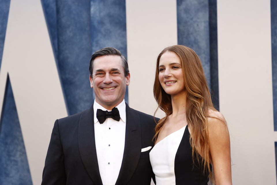 Jon Hamm and Anna Osceola (Michael Tran / AFP via Getty Images)