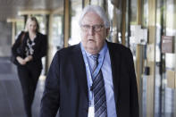 Martin Griffiths, Under-Secretary-General for Humanitarian Affairs and Emergency Relief Coordinator, arrives for a meeting with the Russian officials for talks on Black Sea Grain Initiative, at the European headquarters of the United Nations in Geneva, Switzerland, Monday, March 13, 2023. The United Nations and Russia began talks Monday on renewing deal of the Ukrainian grain exports. (Salvatore Di Nolfi/Keystone via AP)