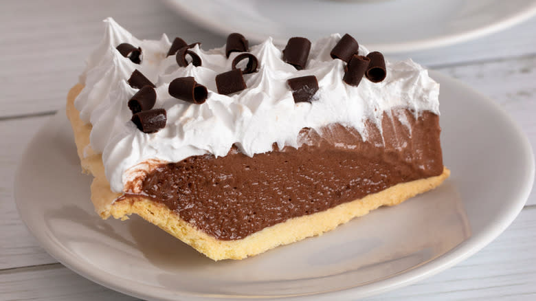 a slice of French silk pie