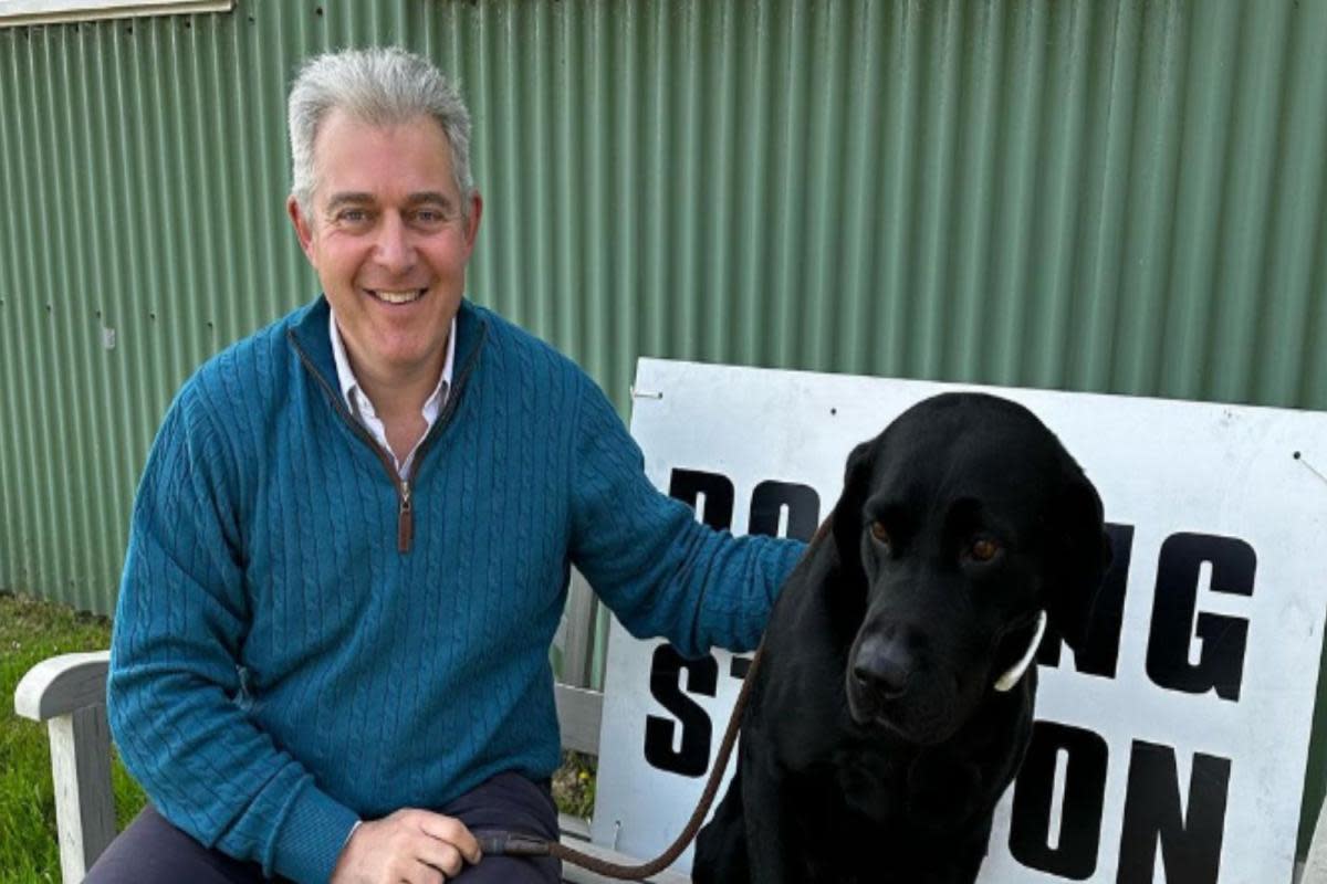 Brandon Lewis outside a polling station <i>(Image: Brandon Lewis Instagram)</i>