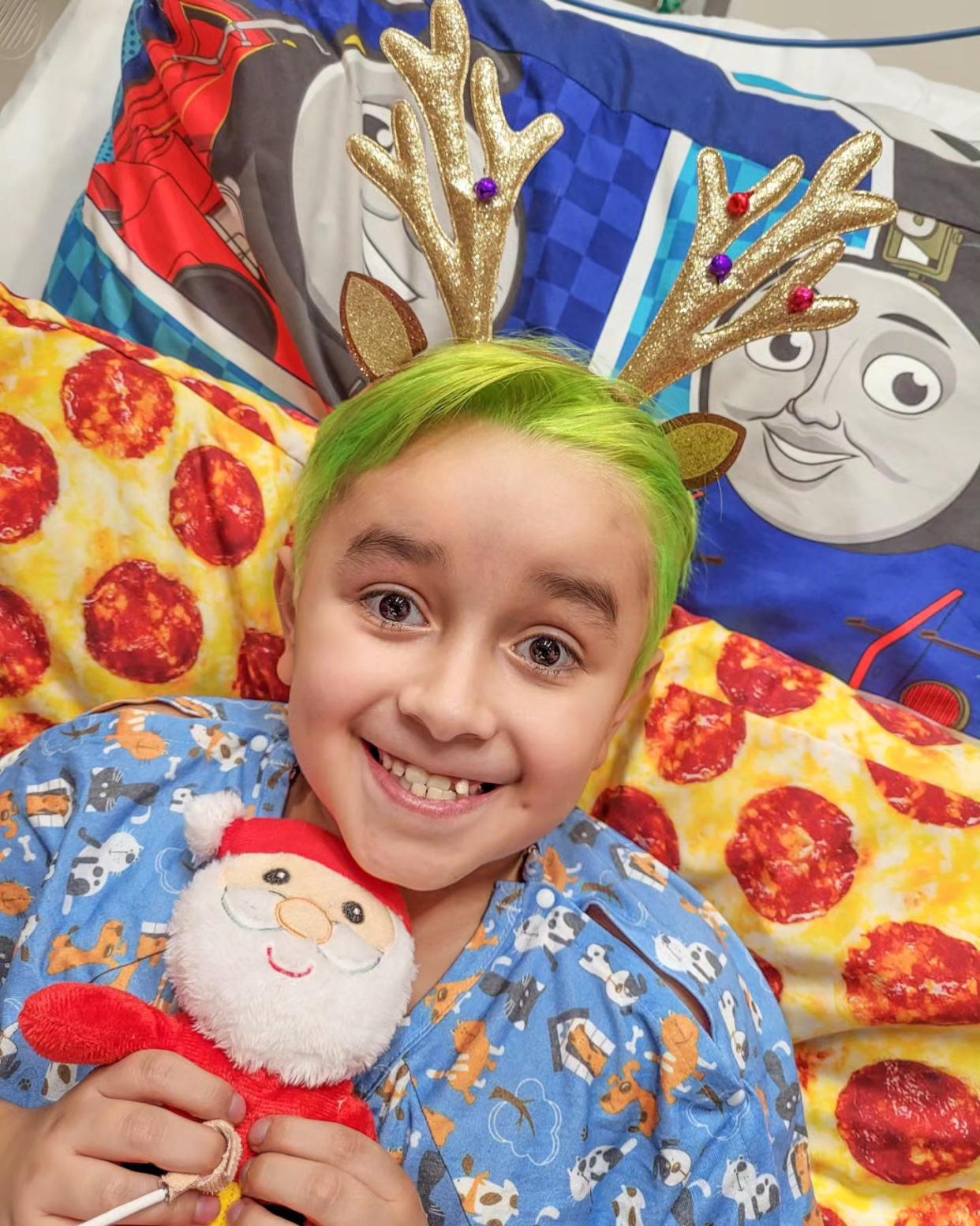 Oliver Aleman, 8, became the 30th patient to have a heart transplant at Dell Children's Medical Center. His new heart, transplanted on Dec. 13, has made a difference in his energy level and the oxygen to his skin.