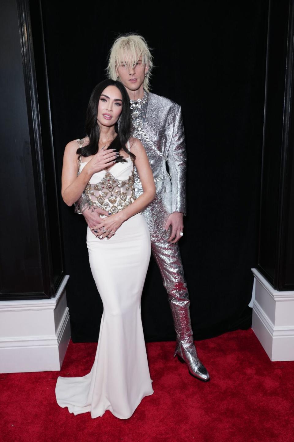 Megan Fox and Machine Gun Kelly at the 65th Grammy Awards.