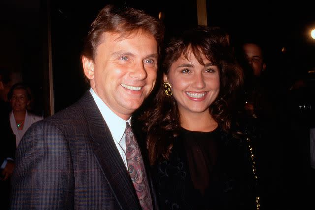 <p>Ralph Dominguez/MediaPunch/IPX/AP Photo</p> Pat Sajak and wife Lesly Brown in the 1980s