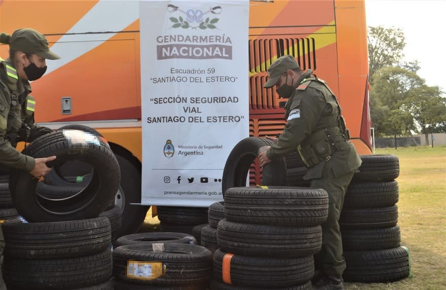 Los neumáticos concentran gran parte de los decomisos más recientes.