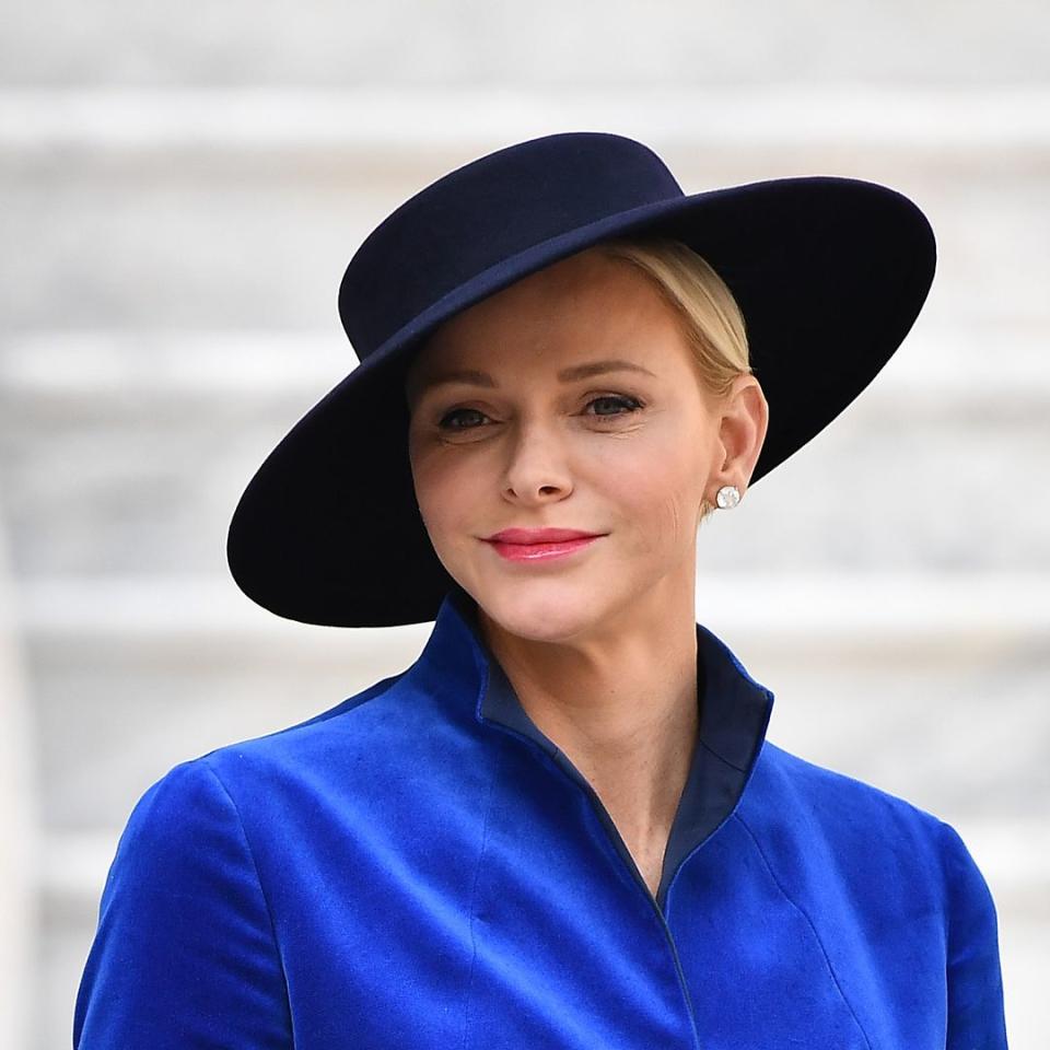 Princess Charlene debuts honey blonde highlights in chic off-the-shoulder top