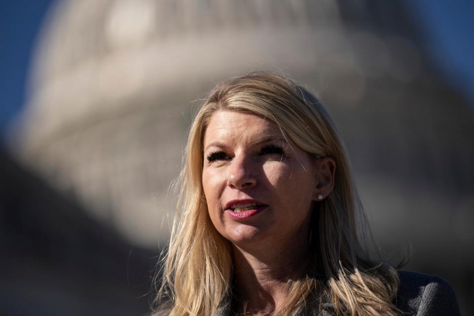 PHOTO: Rep. Brittany Pettersen, D-Colo., speaks during a news conference outside the U.S. Capitol, March 8, 2023,  in Washington. (Drew Angerer/Getty Images, FILE)