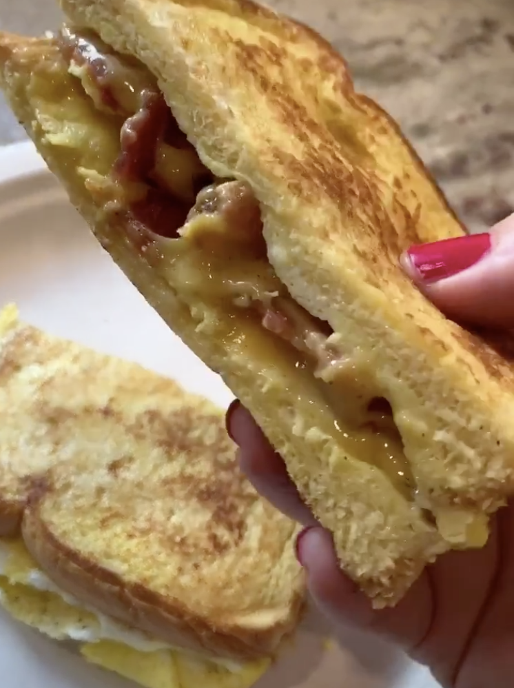 A TikTok user has gone viral after sharing a genius cheese toastie hack. Photo: TikTok/AlDenteDiva