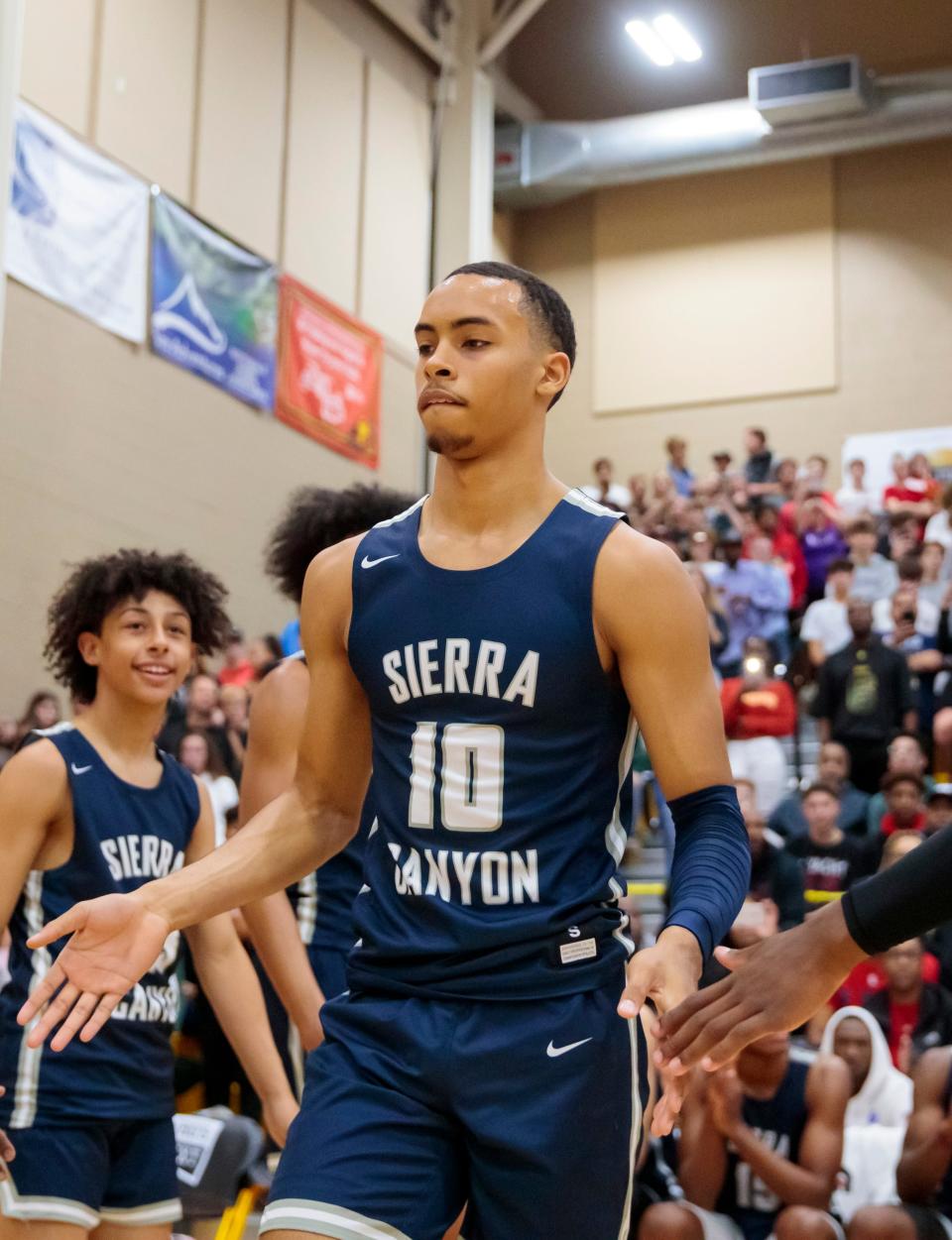 Dec 7, 2019; Scottsdale, AZ, USA; Sierra Canyon School guard Amari Bailey (10) during the 2019 Hoophall West basketball tournament at Chaparral High School. Mandatory Credit: Mark J. Rebilas-USA TODAY Sports