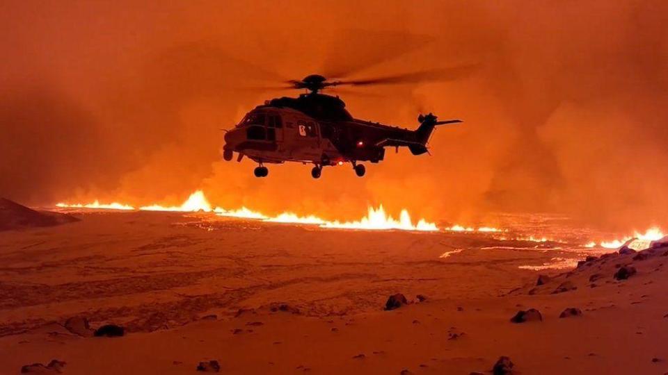 Erupción del volcán en Islandia. 