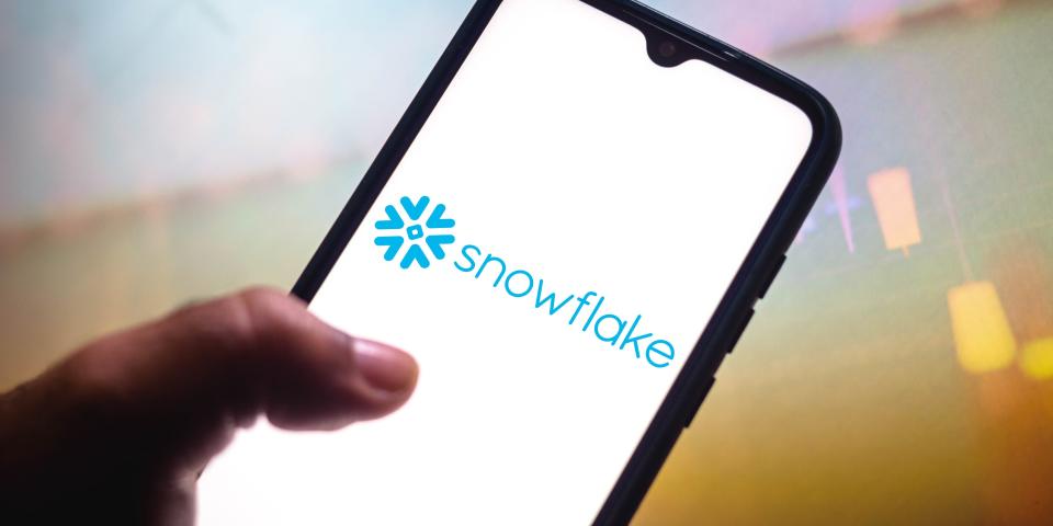 Snowflake logo on a smartphone