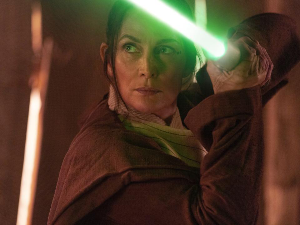 Carrie-Anne Moss as Master Indara in "Star Wars: The Acolyte."