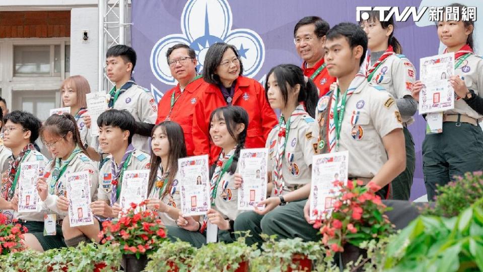 蔡英文總統出席「中華民國童軍總會113年三五童軍節慶祝大會」。（圖／總統府）