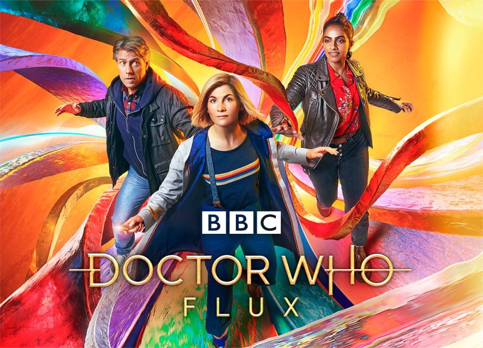 The Doctor and her companions in season 13 art