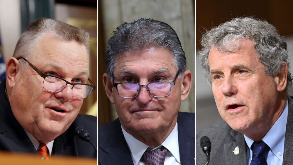 Sen. Jon Tester, Sen. Joe Manchin and Sen. Sherrod Brown -- three Democratic senators whose seats are up for reelection next year. - Getty Images